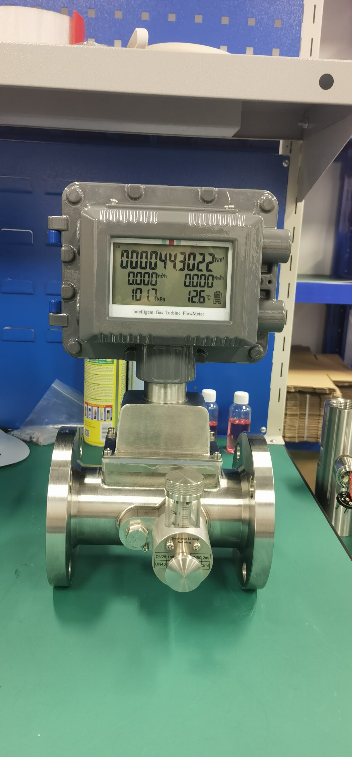 Turbine Gas Flow Meter Natural Gas Flowmeters Digital Display 3.6V ...