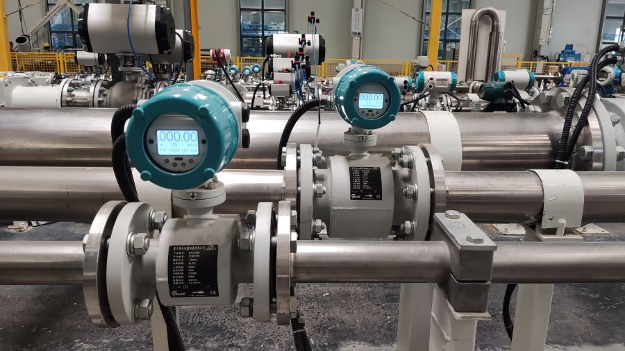 Electromagnetic flow meter sewage measurement points